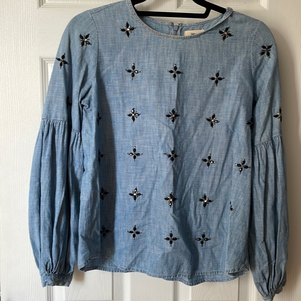 Gap Denim embellished blouse
